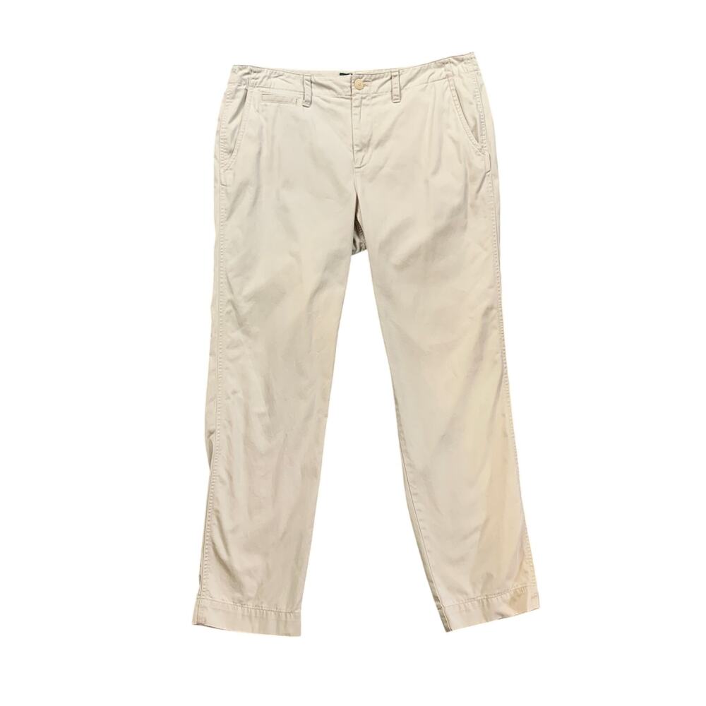 Lauren Ralph Lauren Pants Women 12P Petite Newbury Chino Flat Front Cotton Khaki